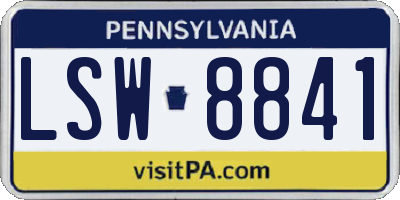 PA license plate LSW8841