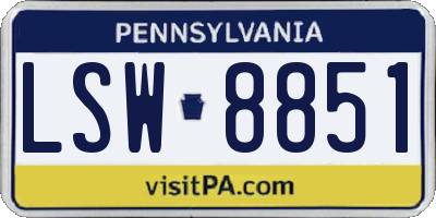 PA license plate LSW8851