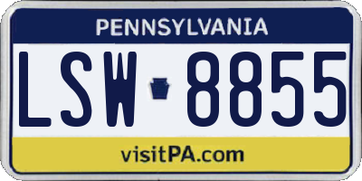 PA license plate LSW8855