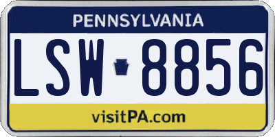 PA license plate LSW8856