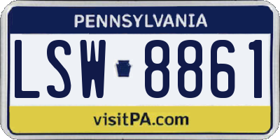 PA license plate LSW8861