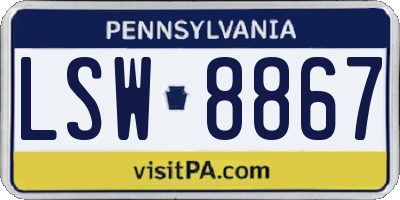 PA license plate LSW8867