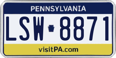 PA license plate LSW8871