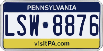 PA license plate LSW8876