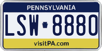 PA license plate LSW8880