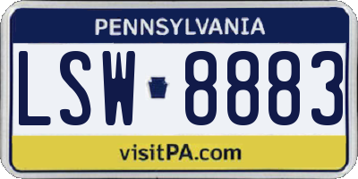 PA license plate LSW8883