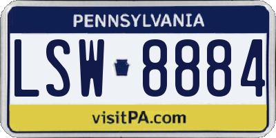 PA license plate LSW8884