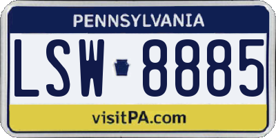 PA license plate LSW8885