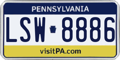 PA license plate LSW8886