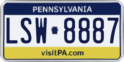 PA license plate LSW8887