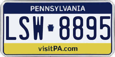 PA license plate LSW8895