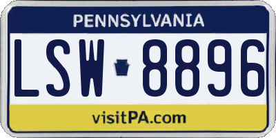 PA license plate LSW8896