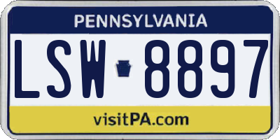 PA license plate LSW8897