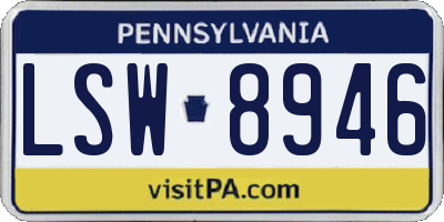 PA license plate LSW8946