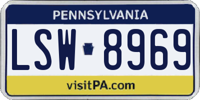 PA license plate LSW8969