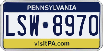 PA license plate LSW8970