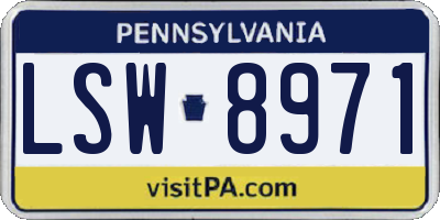 PA license plate LSW8971