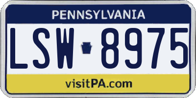 PA license plate LSW8975