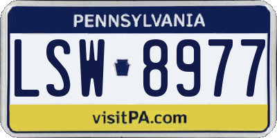 PA license plate LSW8977