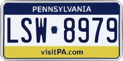 PA license plate LSW8979