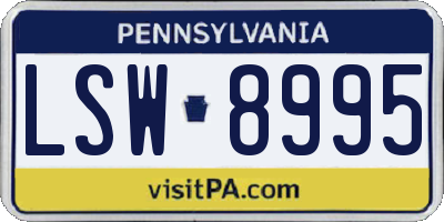 PA license plate LSW8995