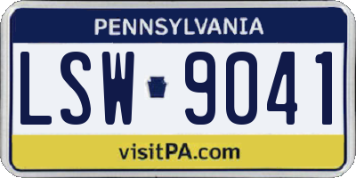 PA license plate LSW9041
