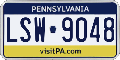 PA license plate LSW9048