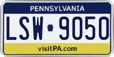PA license plate LSW9050