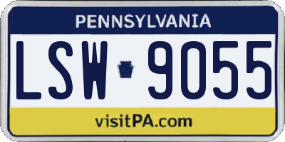 PA license plate LSW9055