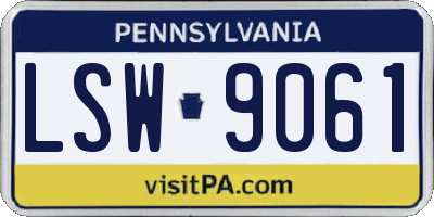 PA license plate LSW9061