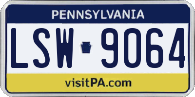 PA license plate LSW9064