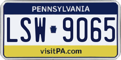 PA license plate LSW9065