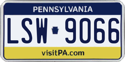 PA license plate LSW9066