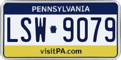 PA license plate LSW9079
