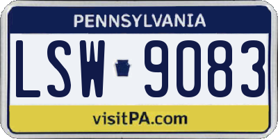 PA license plate LSW9083