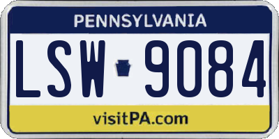 PA license plate LSW9084