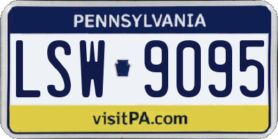 PA license plate LSW9095