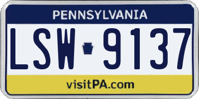 PA license plate LSW9137