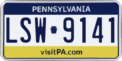 PA license plate LSW9141