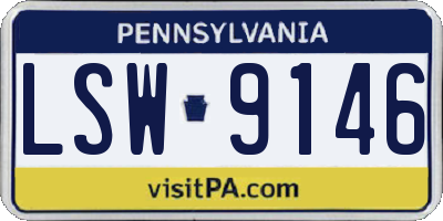 PA license plate LSW9146