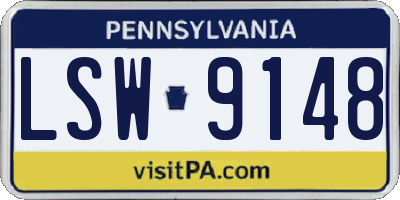 PA license plate LSW9148