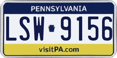 PA license plate LSW9156