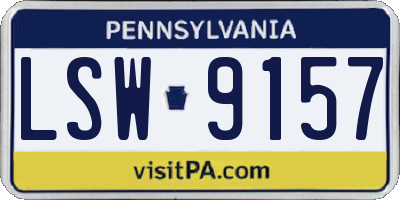 PA license plate LSW9157