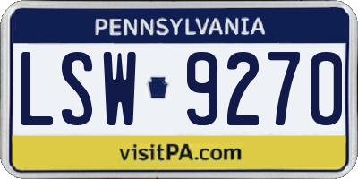 PA license plate LSW9270