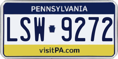 PA license plate LSW9272