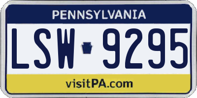 PA license plate LSW9295