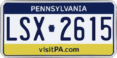 PA license plate LSX2615