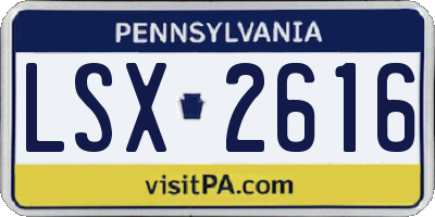 PA license plate LSX2616