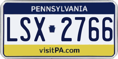 PA license plate LSX2766