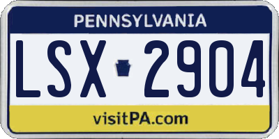 PA license plate LSX2904